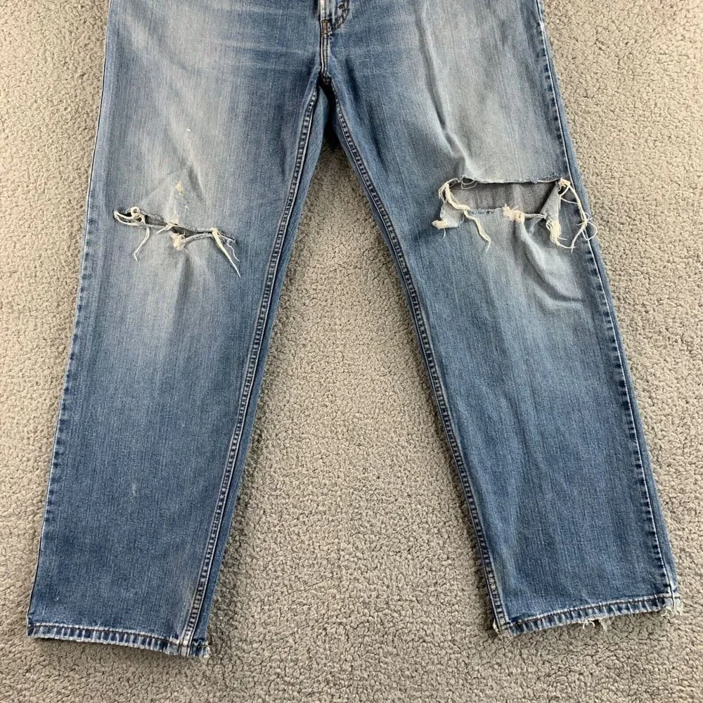 Levi's 559 Jeans Mens 38x32 Blue Relaxed Straight Destroyed Denim‎ Skater 38x31